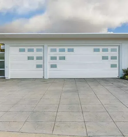 Amarr Lincoln long panel steel garage door in sandtone, another design option